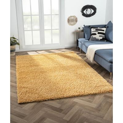Hochflor-Teppich "My Shaggy", gold (goldgelb), B:100cm H:37mm L:150cm, Polypropylen (PP), MYFLAIR MÖBEL & ACCESSOIRES, Teppiche, Shaggy, Uni-Farben, leicht glänzend, Microfaser, extra flauschig Image