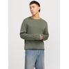 Strickpullover JACK & JONES "JJELEO KNIT CREW NECK NOOS", Herren, Gr. M, grün (agave grün), Strick, Obermaterial: 100% Baumwolle, unifarben, modisch, regular fit taillenbedeckt, Rundhals, Langarm Bündchen, Pullover, mit Rundhalsausschnitt