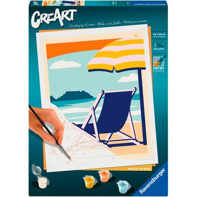 Malen nach Zahlen RAVENSBURGER "CreArt, Relaxen am Strand", bunt, Malvorlagen, KinderB:24cm H:30cm, Made in Europe, B:24cm H:30cm