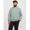 Sweatshirt "JJEBRADLEY SWEAT CREW NOOS PLS", Herren, Gr. XXXL, grün (iceberg grün), angeraute Sweatware, Obermaterial: 61% Polyester, 39% Baumwolle, JACK & JONES PLUSSIZE, unifarben, modisch, loose fit taillenbedeckt, Rundhals, Langarm Rippbündchen,...