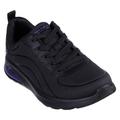Sneaker SKECHERS "BOBS VISION AIR", Damen, Gr. 35, schwarz, Lederimitat, unifarben, casual, Schuhe, Trainingsschuh, Freizeitschuh, Schnürschuh mit Memory Foam