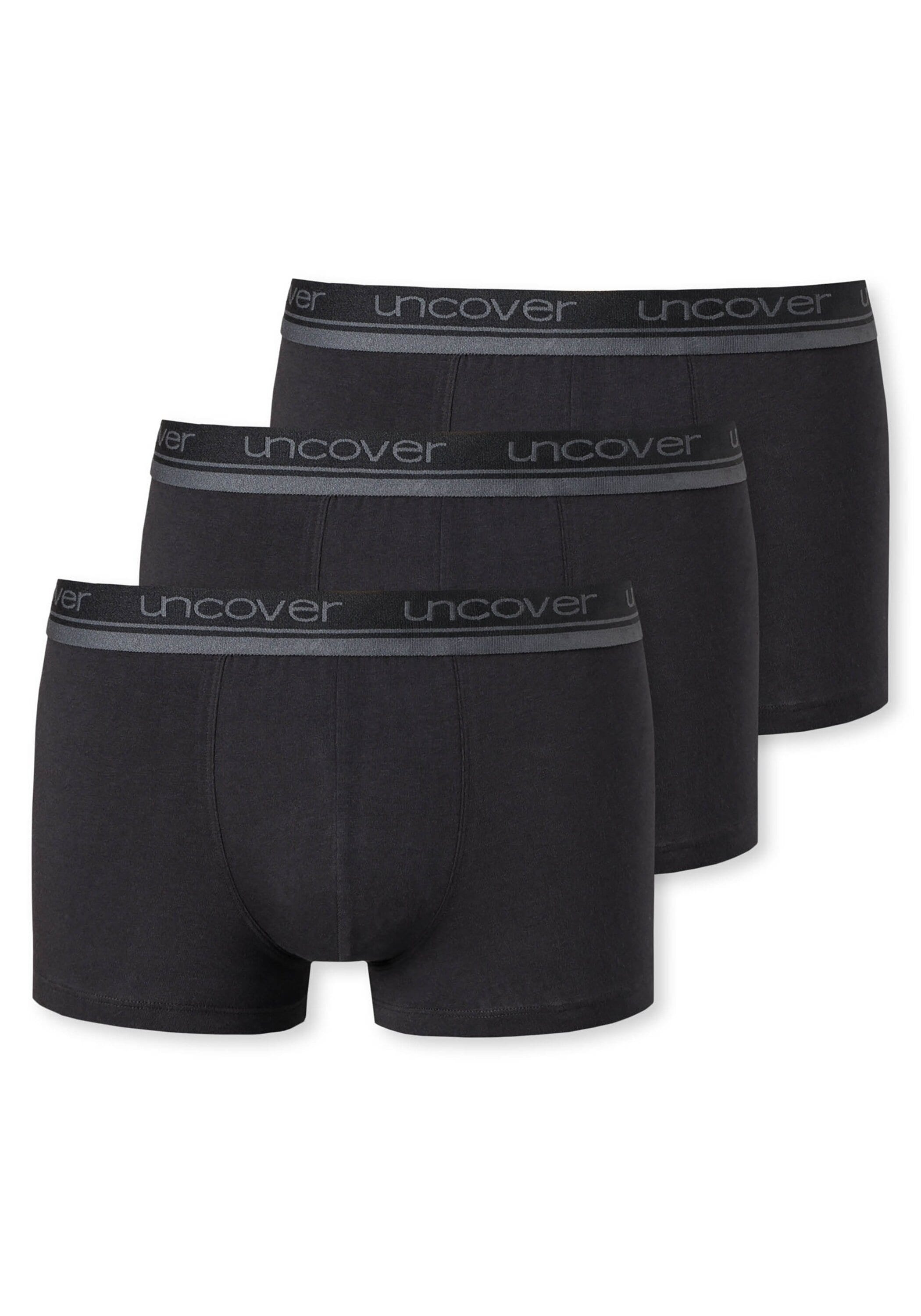 Boxershorts UNCOVER BY SCHIESSER "Boxershort 3er Pack", Herren, Gr. S, schwarz, Obermaterial: 95% Baumwolle CO. 5% Elasthan EL., Unterhosen