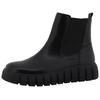 Chelseaboots TOM TAILOR, Damen, Gr. 40, schwarz, Lederimitat, Elastischer Einsatz, unifarben, klassisch, Schuhe, Keilstiefelette, Plateauboots mit Reißverschluss