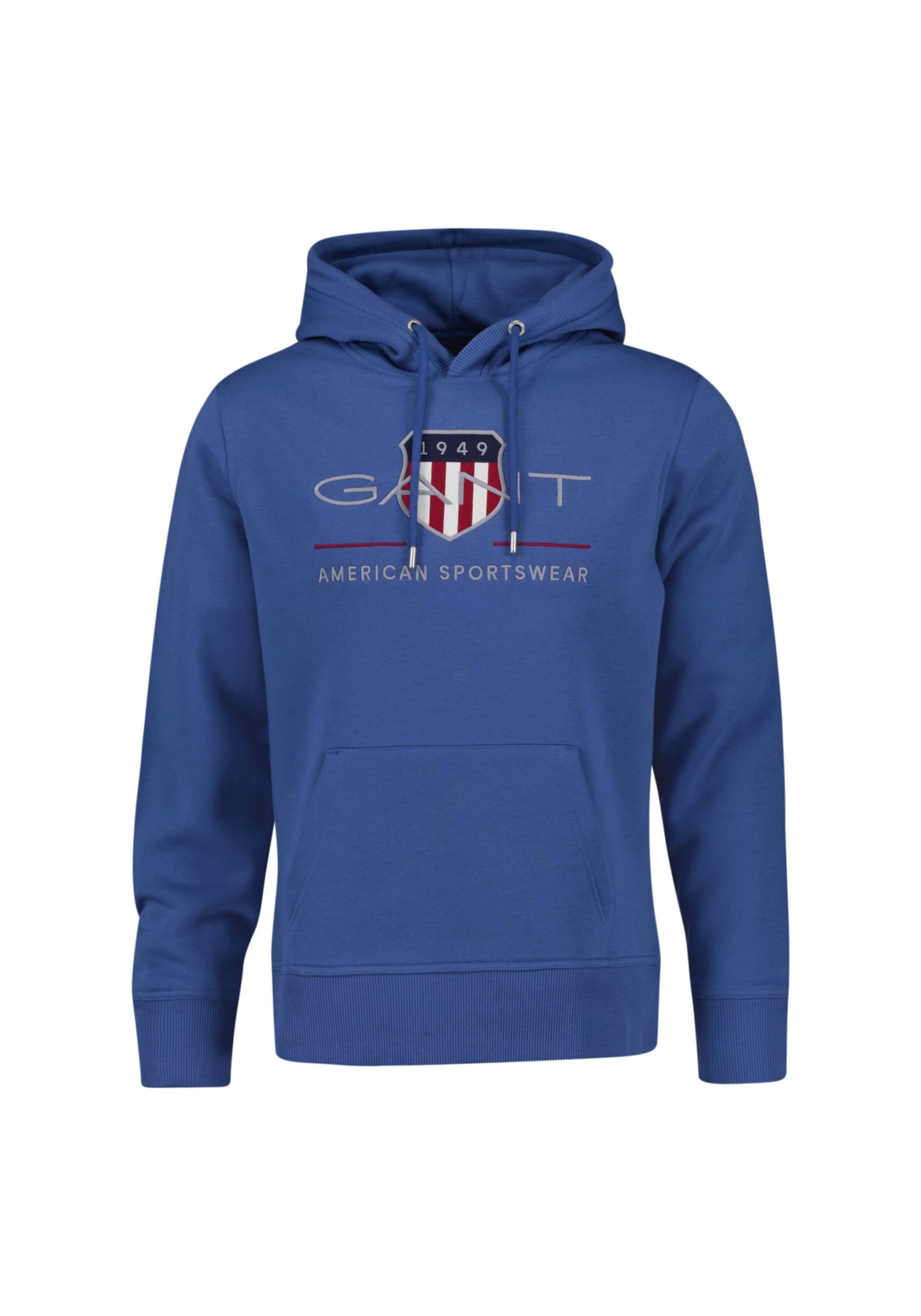 Sweatshirt GANT "Sweatshirt REGULAR ARCHIVE SHIELD HOODIE", Herren, Gr. L, blau (blau (vintage blau)), Obermaterial: 78% Baumwolle CO. 22% Polyester PES., Sweatshirts Sweatshirt