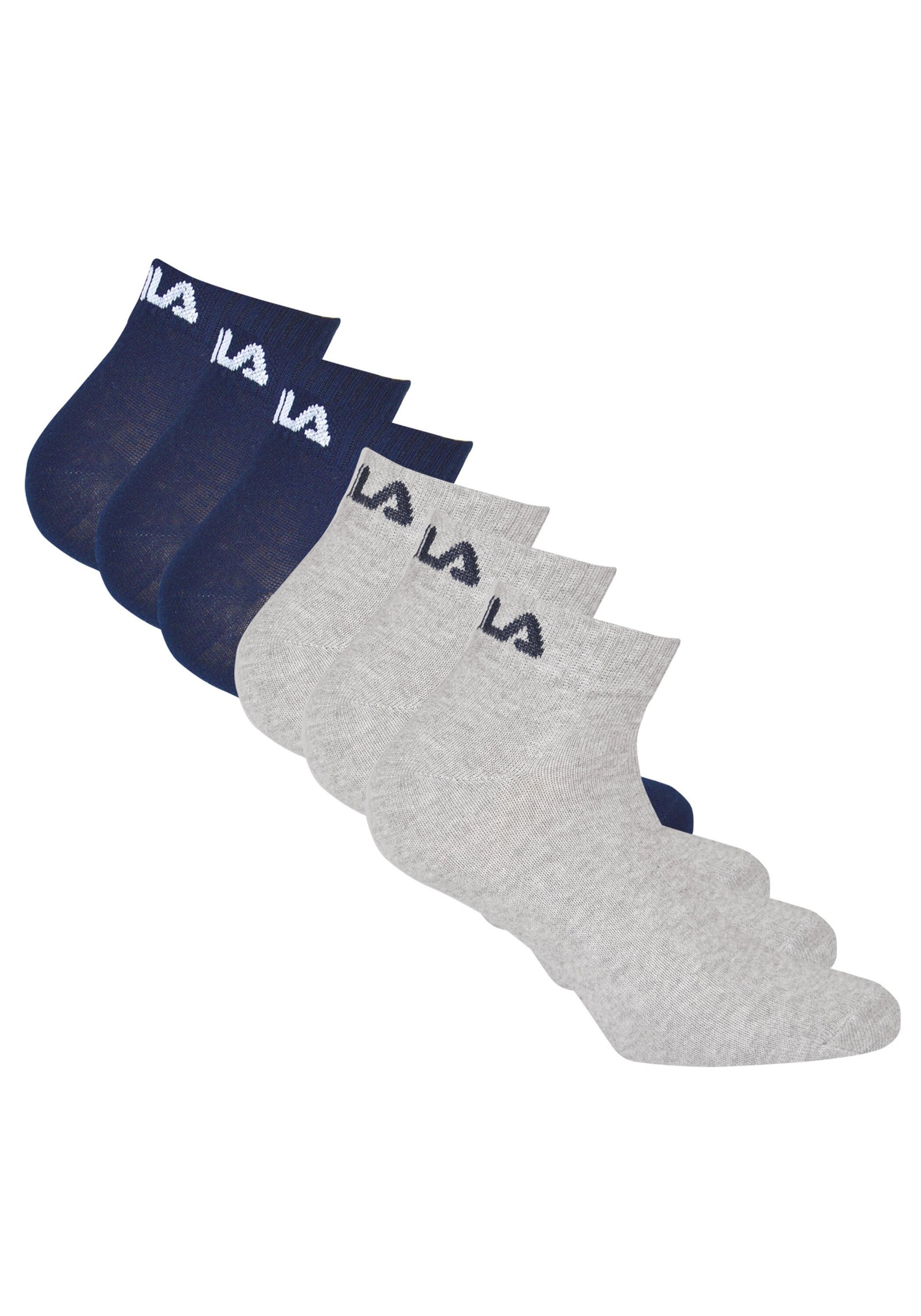 Kurzsocken FILA "Socken 6er Pack", Herren, Gr. 39-42, blau (blau, grau), Obermaterial: 75% Baumwolle CO. 23% Polyester PES. 2% Elasthan EL., Socken
