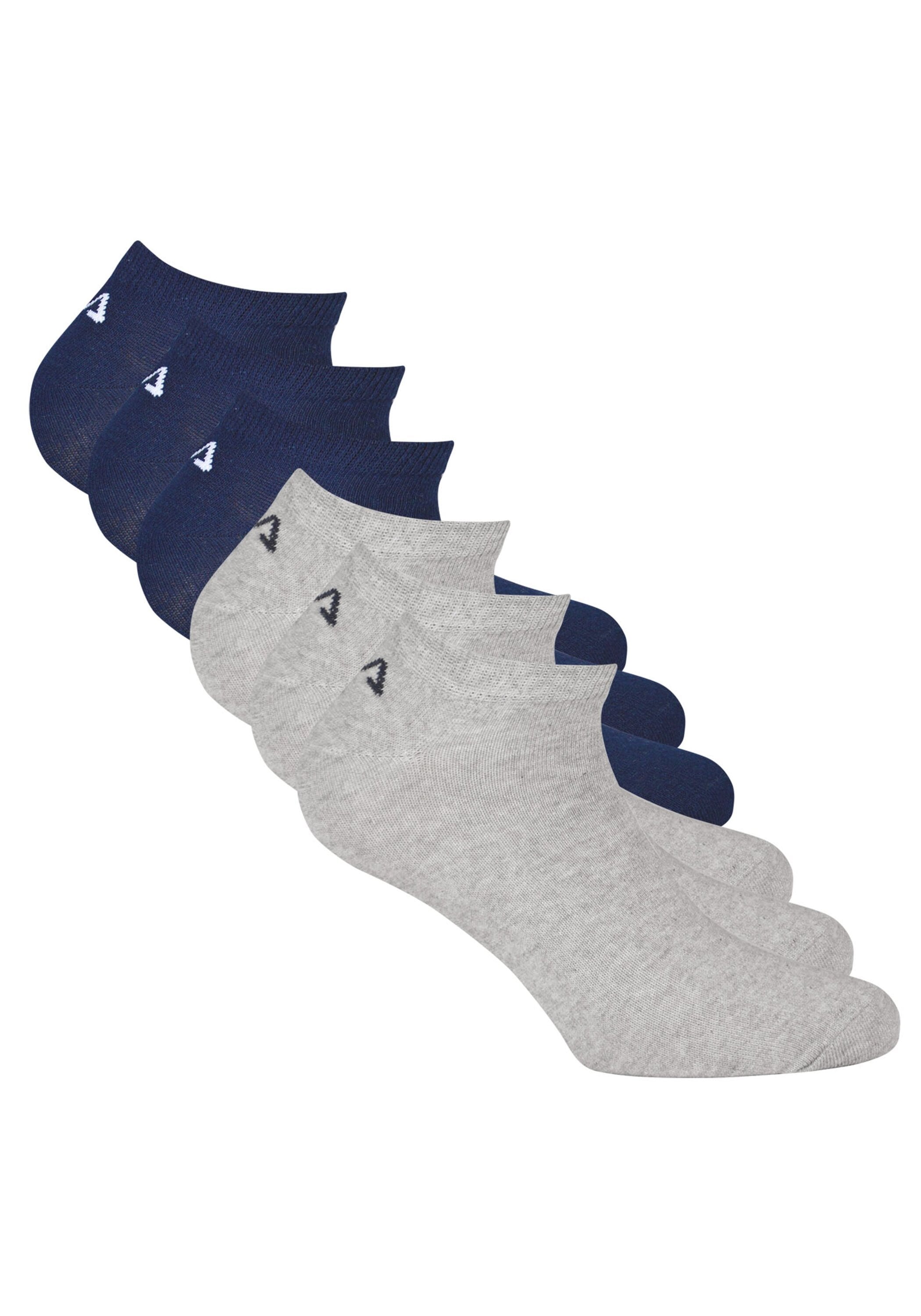 Sneakersocken FILA "Socken 6er Pack", Damen, Gr. 35-38, blau (blau, grau), Obermaterial: 75% Baumwolle CO. 23% Polyester PES. 2% Elasthan EL., Socken Sneakersocken