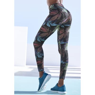 Funktionsleggings LASCANA ACTIVE, Damen, Gr. S (36/38), N-Gr, blau (dunkelblau), Jersey, Obermaterial: 95% Baumwolle, 5%