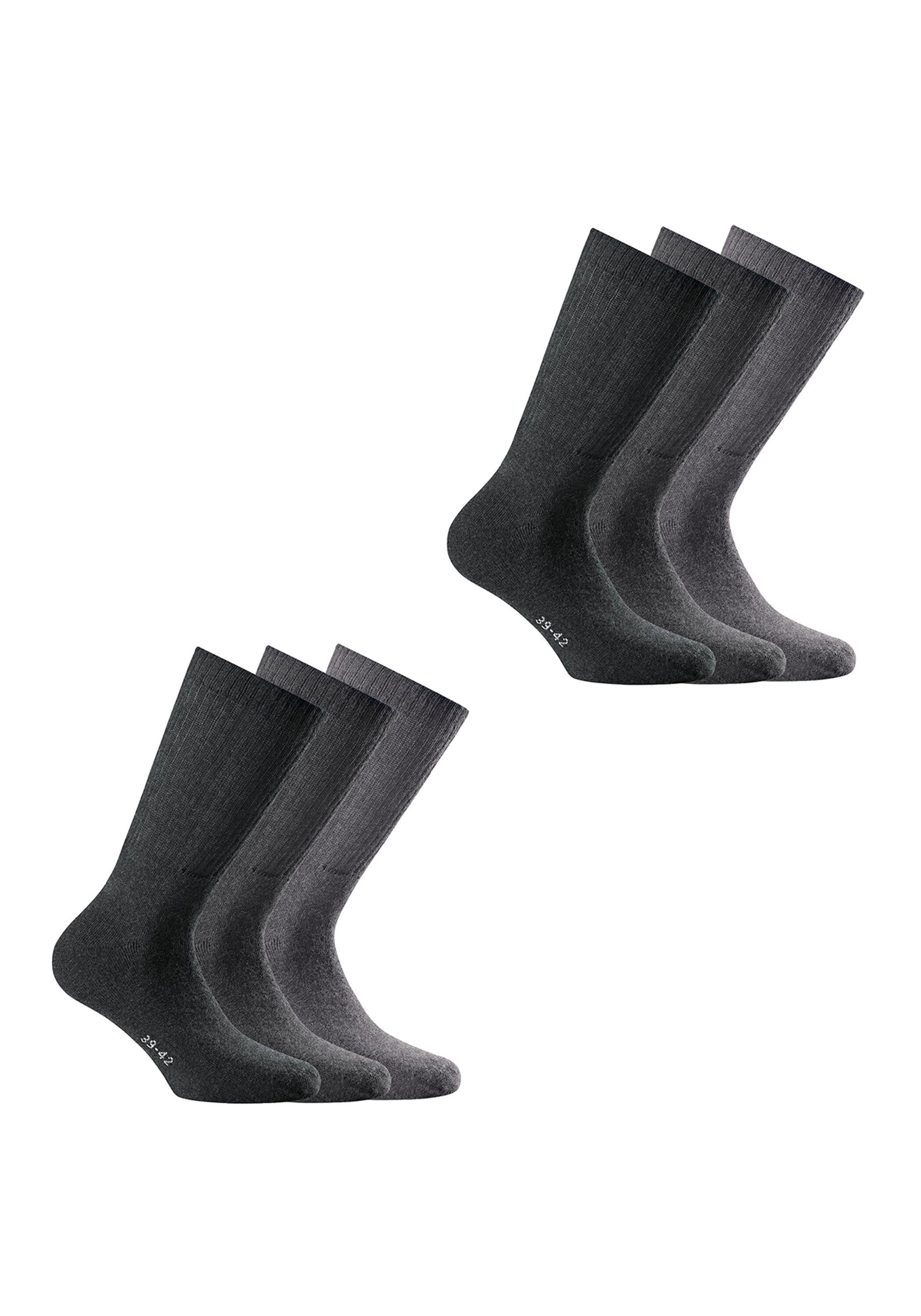 Kurzsocken ROHNER SOCKS "Socken sport 3-er pack 6er Pack", Herren, Gr. 35-38, bunt (hellgrau, grau, dunkelgrau), Obermaterial: 75% Baumwolle CO. 23% Polyamid PA. 2% Elasthan EL., Socken