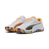 Sneaker PUMA "NOVA Court Padelschuhe Erwachsene", Gr. 38.5, weiß (weiß schwarz vivid blau heat fire), Obermaterial: Textil, Synthetik; Futter: Textil; Innensohle: Textil; Laufsohle: Synthetik, Gummi, Schuhe