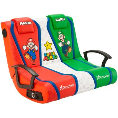 X ROCKER Gaming-Stuhl "Nintendo Super Mario™ Dual VS 2.1 Floor Rocker Gaming Bodensessel", rot (rot, grün), Stühle