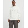 Kapuzensweatshirt JACK & JONES "JJEBRADLEY SWEAT HOOD NOOS", Herren, Gr. S, rot (cloud dancer), angeraute Sweatware, Obermaterial: 61% Polyester, 39% Baumwolle, unifarben, modisch, loose fit taillenbedeckt, ohne Ausschnitt, Langarm Rippbündchen,...