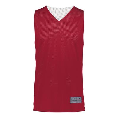 Augusta Sportswear 162 Youth Tricot Mesh Reversible 2.0 Jersey in Scarlet/White size 2XS | Polyester