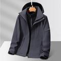 Damen Soft Shell Jacke Wanderjacke Winter Draussen warm Fleece-Futter Windundurchlässig Wasserdicht 3-in-1-Jacke Winterjacken Windbreaker-Jacke Reisen Dunkelgrau Schwarz Elfenbein Rosa Marinenblau