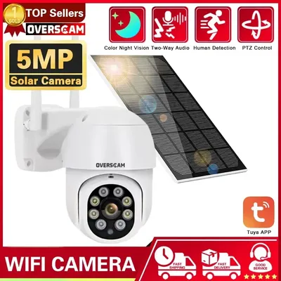 Tuya Smart Life Home 5MP Patrol Human Body Filtering 5W Solar Battery Wireless PTZ Outdoor WiFi PIR