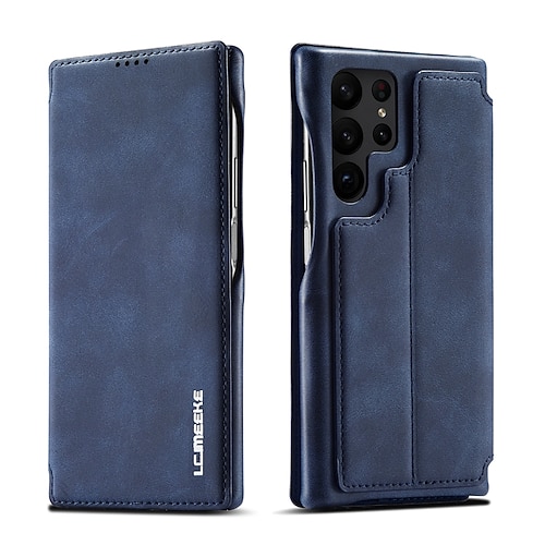 Handy Hülle Handyhüllen Für Samsung Galaxy S26 Ultra Plus S25 S24 S23 S22 S21 FE S21 Ultra Plus S20 A54 A53 Flip-Cover Magnetisch Kartenfach Stoßfest Retro TPU PU-Leder Image