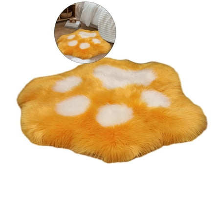 WNFJR Doormat Welcome Non Slip Door Mat Rugs Super Soft Faux Sheepskin Rug Furry Cat Paws Rug Kids Room Rug Room Decor Non Slip Throw Rug Furry Rug Bedroom Rug