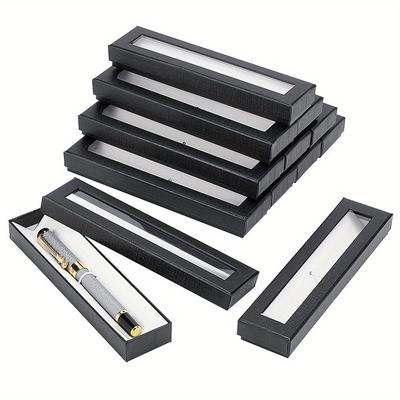 TEMU 16pcs Rectangle Paper Single Pen Gift Box, Pen Storage Case With Window Black 17.5x4.4x2.2cm/6.89x1.73x0.87inch -jewelry Making Display & Packaging Supplies Image