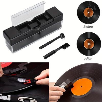 TEMU Audio & Dust Removal For Turntable Enthusiasts, Premium Vinyl Record Cleaning Kit With Rubber Brush And Detailing Tool, Essential Maintenance For Turntables And Lp Collections