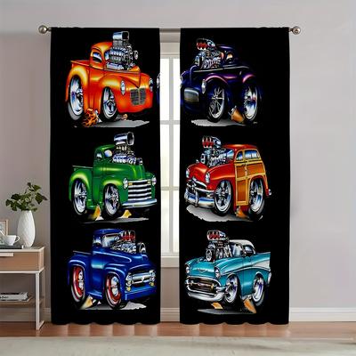 TEMU Car Curtain Two- Set, Rod - , Suitable For Bedrooms And , , Decoration Curtain