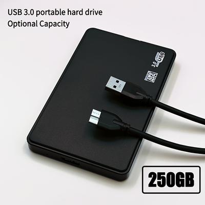 TEMU Sleek Usb 3.0 Portable Hard Drive - 250/320/500gb, Ideal For Gamers, Students & Professionals - Compatible With Laptops, Desktops & Tvs - Photos & Videos