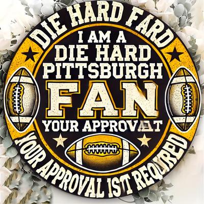 TEMU Pittsburgh Football Fan Vintage Aluminum Sign - 8x8 Inch Humorous For Home, Bar, Cafe & For Man Cave Decor - Perfect Gift For Sports Enthusiasts On Christmas, Halloween, Thanksgiving