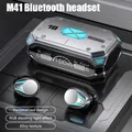 Auricolare Bluetooth M41 Cuffia wireless Smart Touch Display digitale Auricolari stereo con auricolare con aspirazione magnetica a luce colorata