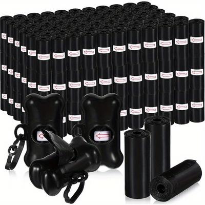 TEMU 150 Count Dog Poop Bags + 1 Bone Pet Waste Bags With 1 Dog Poop Bag Dispenser Doggie Poop Bags For Home Outdoor Puppy Walking And Travel,