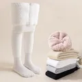 Collant per neonate in cotone a righe verticali Collant per bambini in tinta unita Collant invernali caldi super addensati per bambine 0-8 anni