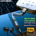 KEYSION Amplificatore audio digitale CX31993 MAX97220 Doppio chip USB C Tipo-C a 3,5 mm DAC Adattatore audio HiFi AMP PCM 32 bit 384 KHz DAC