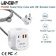 LENCENT Spina UE Multipresa Cube con 4 prese CA + 2 USB QC3.0 + 1 PD20W TypeC Cavo intrecciato da 2 M Caricatore rapido con interruttore per la casa
