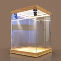 Vetrina in acrilico con illuminazione scenica per action figure, scatola di immagazzinaggio impilabile antipolvere per modello di auto, bambola e giocattolo