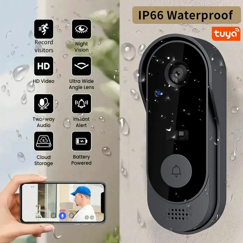 Tuya Türklingel mit Kamera drahtlose Bündel Türklingel Smart Home WiFi HD Outdoor-Telefon Kamera Sicherheit Video Intercom Nachtsicht Image