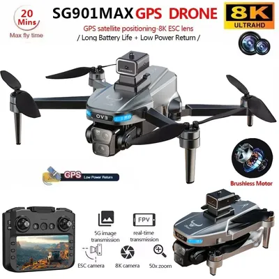 SG901 MAX GPS Drone 8K Professional HD Dual Camera With Screen 5G WIFI 360°Obstacle Avoidance