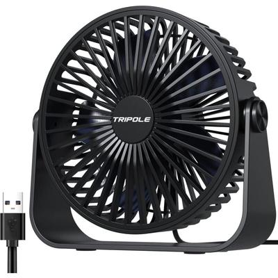 USB-Tischventilator, 3-Gang-Tischventilator, 360° verstellbarer leiser Ventilator, tragbarer Image