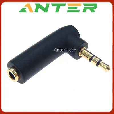 3,5 mm Stecker auf Buchse, 90-Grad-rechtwinkliger Adapter, Konverter, Kopfhörer, Audio, Mikrofon, Stereo-Stecker Image