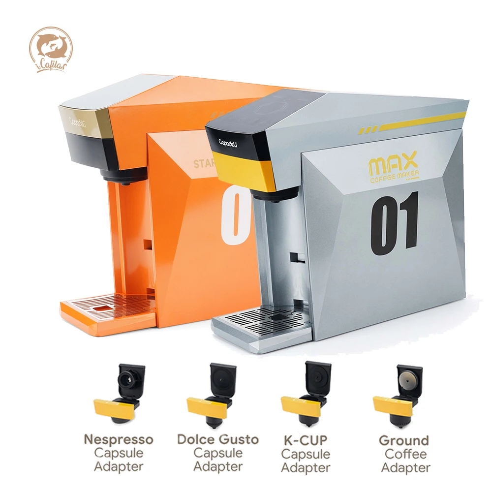 icafilas 5in1 Mehrere Kapsel-Kaffeemaschine Nespresso Kleine Kapsel DG Cappuccino Pod Gemahlener Kaffee Kcup Cafeteria 19Bar Image