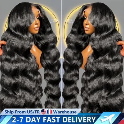 13x6 13x4 HD Transparent Lace Front Glueless Human Hair Wig Body Wave Lace Frontal Wig Preplucked