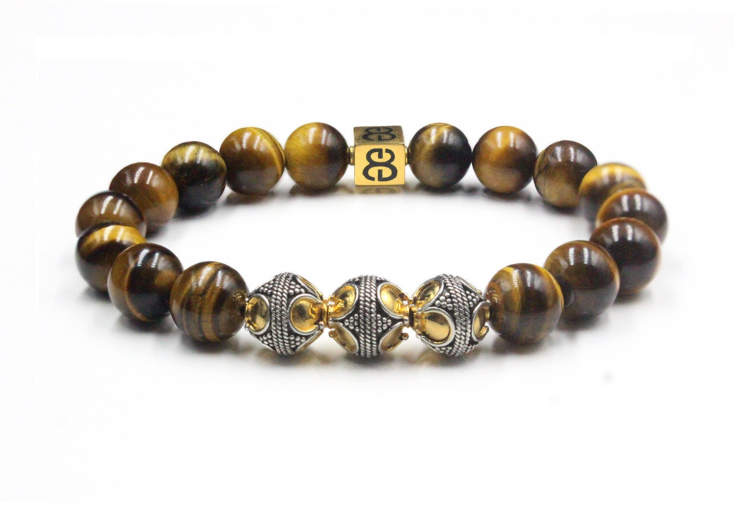 Bracciale da uomo, Bracciale da uomo, Bracciale in occhio di tigre e oro, Bracciale, Bracciale da uomo, Per uomo, Bracciale, Bracciale da uomo in occh