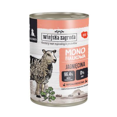 Sparpaket 24x400g Wiejska Zagroda Dog Puppy Lamm Hundefutter nass
