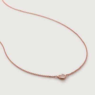 Rose Gold Siren Mini Nugget Necklace Adjustable 46cm/18' Rose Quartz