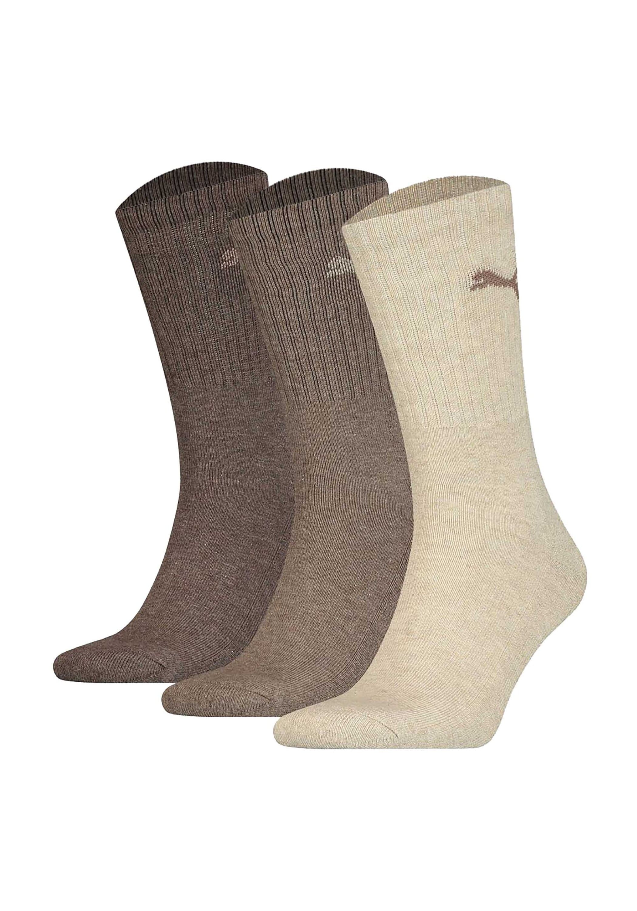 Kurzsocken PUMA "Socken 3er Pack", Herren, Gr. 35-38, braun (braun, mix), Obermaterial: 74% Baumwolle CO. 21% Polyester PES. 3% Polyamid PA. 2% Elasthan EL., Socken
