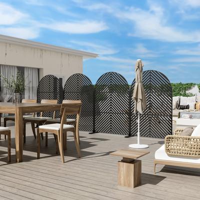 Parallel Privacy Screen Galvanized Freestanding Panel