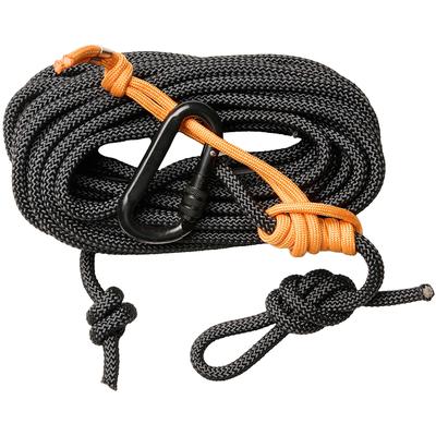 Rhino 35' Hunting Safety Rope with Carabiner and Prusik Knot - Black