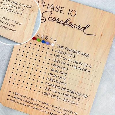 TEMU Premium Wooden Scoreboard Set With Colorful Pegs & - , Portable Family Accessory (1pc)