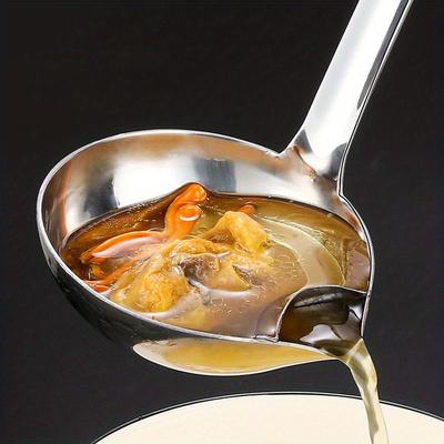 TEMU 1 Oil , Household Kitchen Tools, Steel Oil Spoon Fat Spoon Grease Filter Hot Pot Oil Filter Spoon Image
