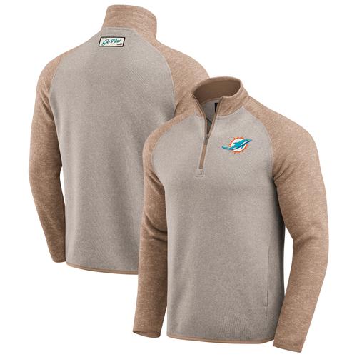 Hellbraune Miami Dolphins-Jacke mit Viertelreißverschluss aus der Darius Rucker Collection von Fanatics für Herren