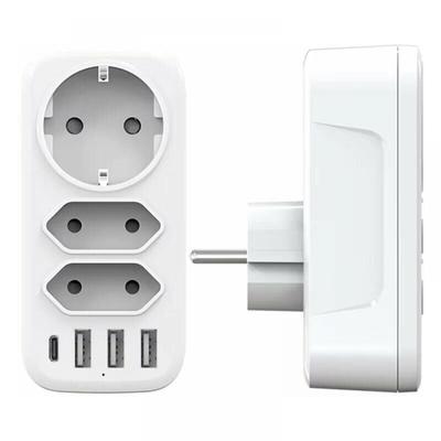 Cyslmuk - USB-Mehrfachsteckdose, 3-Steckdosen-Wandsteckdosenleiste und 3 3A-USB-Anschlüsse, 6-in-1 Image