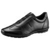 Slipper GEOX "UOMO SYMBOL", Herren, Gr. 47, schwarz, Leder, Textil, casual, Schuhe, Business Schuh, Anzugschuh, Freizeitschuh zum Schlupfen