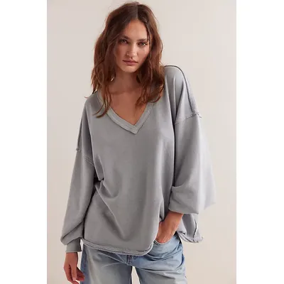 We The Free Venice V-Neck Sweatshirt at Free People in Cold Winter, Size: Medium