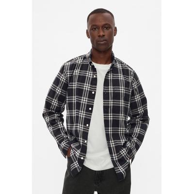 Gap Mens Black Regular Fit Long Sleeve Poplin Shirt - Black